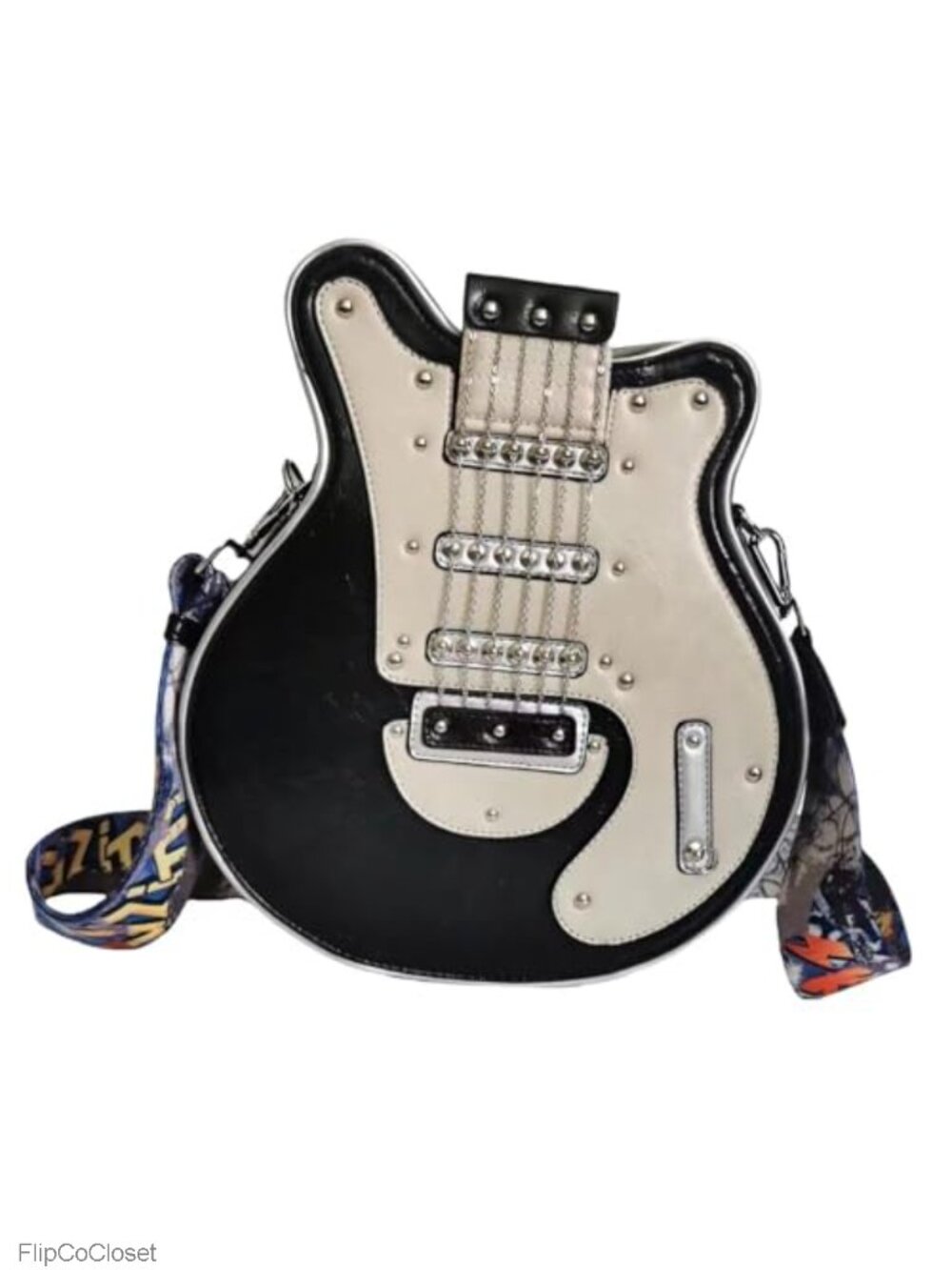 PU Leather Unique Novelty Music Guitar Crossbody Shoulder Bag Purse